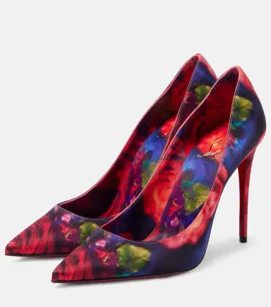 Christian Louboutin Kate 100 floral satin crêpe pumps | Thumbnail 2 Christian Louboutin Kate 100 floral satin crêpe pumps | Thumbnail 2