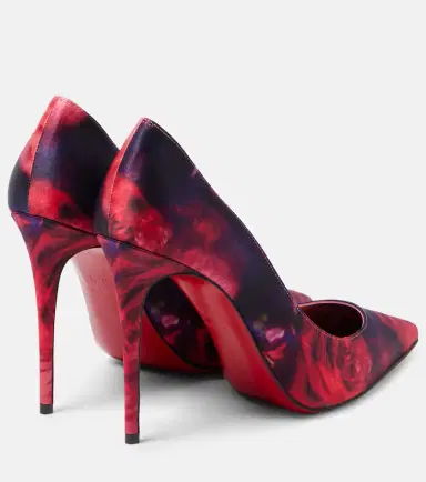 Christian Louboutin Kate 100 floral satin crêpe pumps | Thumbnail 3 Christian Louboutin Kate 100 floral satin crêpe pumps | Thumbnail 3