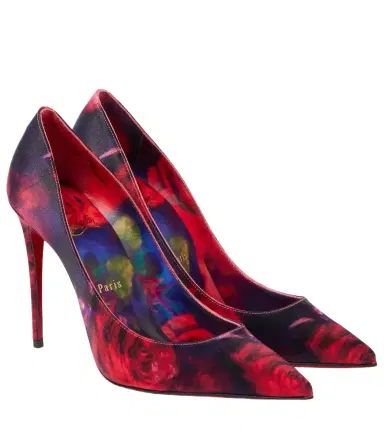 Christian Louboutin Kate 100 floral satin crêpe pumps | Thumbnail 1 Christian Louboutin Kate 100 floral satin crêpe pumps | Thumbnail 1