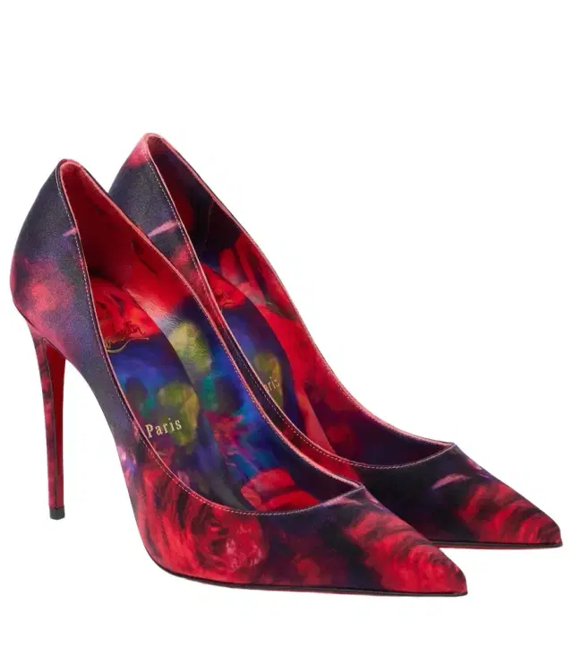 Kate 100 floral satin crêpe pumps