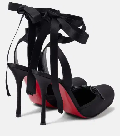 Christian Louboutin Cassia Lace Up 100 satin crêpe pumps | Thumbnail 2