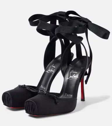 Christian Louboutin Cassia Lace Up 100 satin crêpe pumps | Thumbnail 3