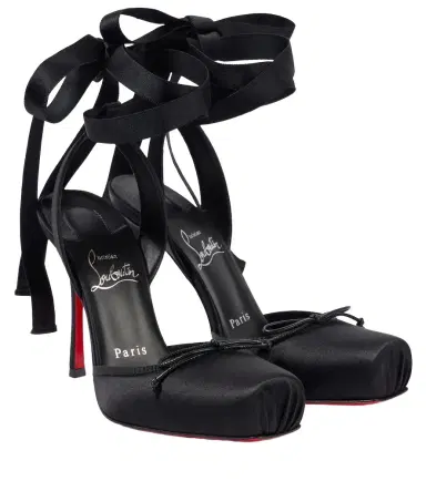 Christian Louboutin Cassia Lace Up 100 satin crêpe pumps | Thumbnail 1