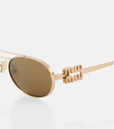 Miu Miu Logo oval sunglasses | Thumbnail 2