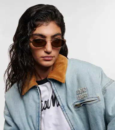 Miu Miu Logo oval sunglasses | Thumbnail 5