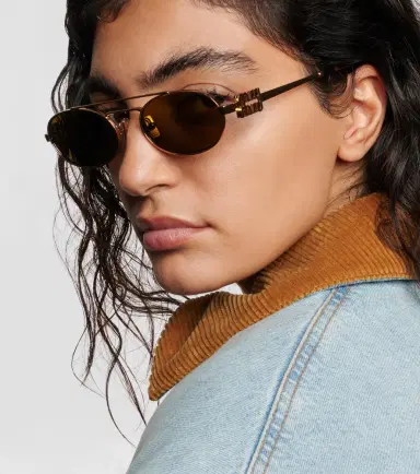 Miu Miu Logo oval sunglasses | Thumbnail 6