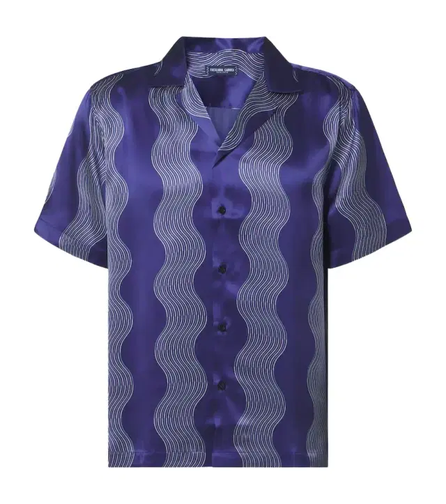 Frescobol Carioca Roberto printed silk bowling shirt