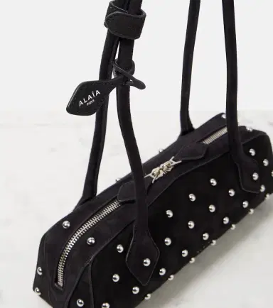 Alaïa Alaïa Le Teckel Small studded suede shoulder bag | Thumbnail 4 Alaïa Alaïa Le Teckel Small studded suede shoulder bag | Thumbnail 4