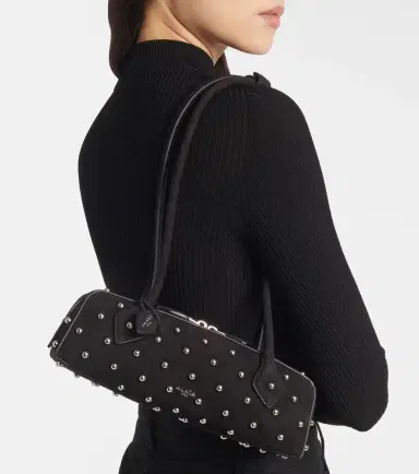 Alaïa Alaïa Le Teckel Small studded suede shoulder bag | Thumbnail 5 Alaïa Alaïa Le Teckel Small studded suede shoulder bag | Thumbnail 5