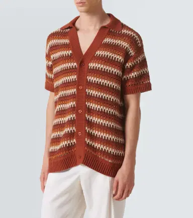 Frescobol Carioca Pinto crochet cotton shirt | Thumbnail 3