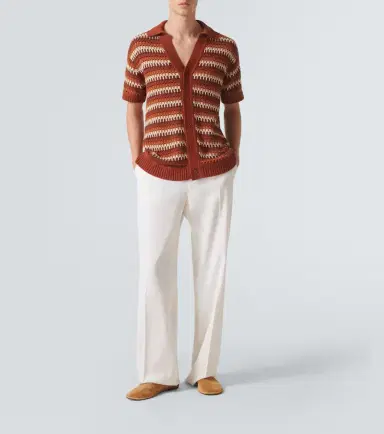 Frescobol Carioca Pinto crochet cotton shirt | Thumbnail 5