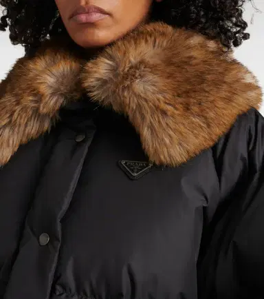 Prada Faux fur-trimmed down jacket | Thumbnail 2