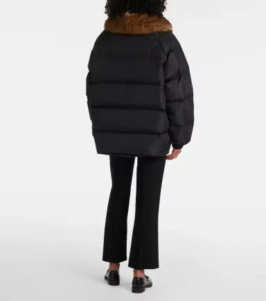 Prada Faux fur-trimmed down jacket | Thumbnail 6