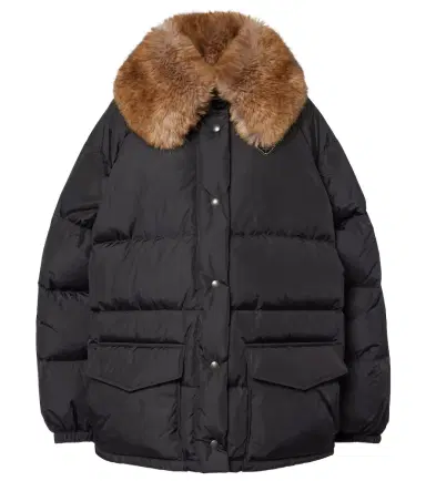 Prada Faux fur-trimmed down jacket | Thumbnail 1