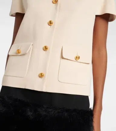 Prada Velvet-trimmed sablé top | Thumbnail 4