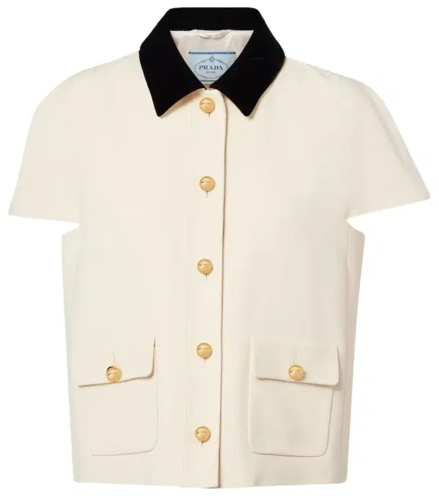 Velvet-trimmed sablé top