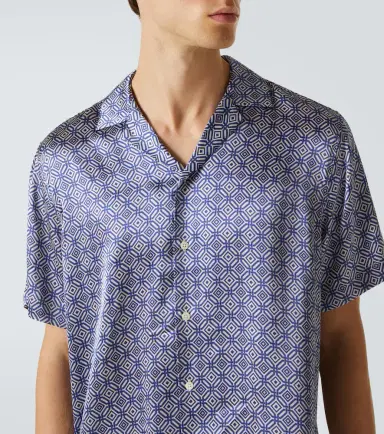 Frescobol Carioca Roberto printed silk bowling shirt | Thumbnail 2