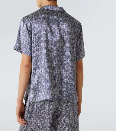 Frescobol Carioca Roberto printed silk bowling shirt | Thumbnail 3