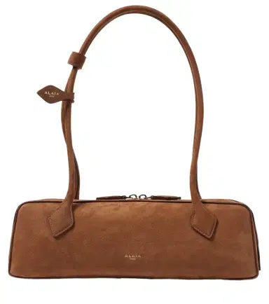 Alaïa Alaïa Le Teckel Medium suede shoulder bag | Thumbnail 1 Alaïa Alaïa Le Teckel Medium suede shoulder bag | Thumbnail 1