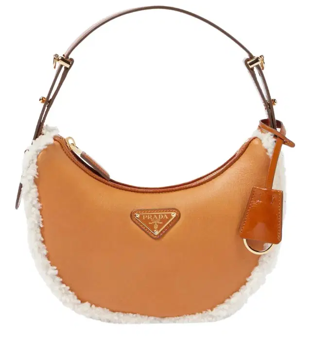 Arqué Small shearling-trimmed shoulder bag