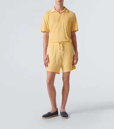 Frescobol Carioca Faustino cotton and linen-blend terry shorts | Thumbnail 3