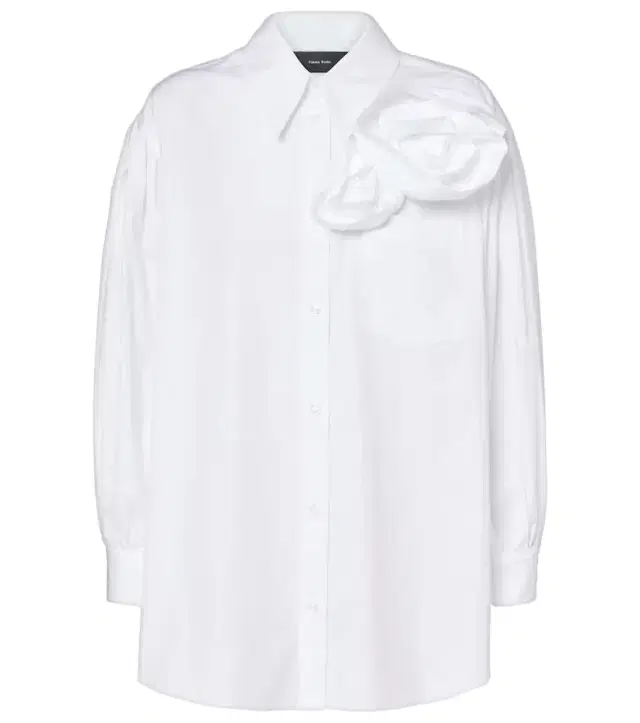 Simone Rocha Floral-appliqué cotton shirt