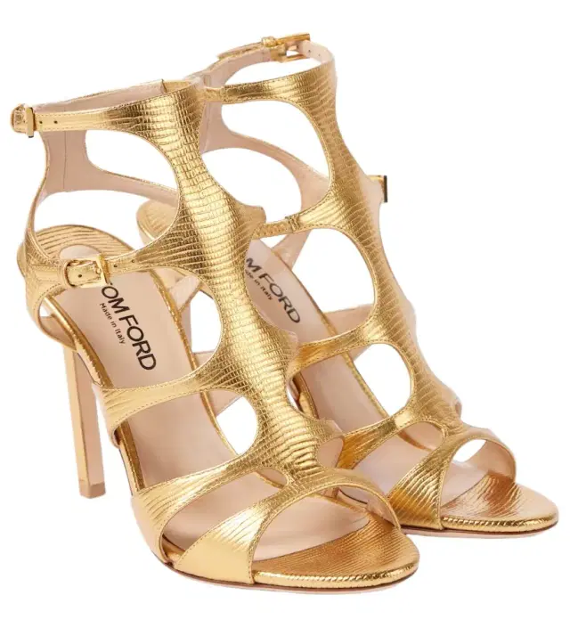 Tom Ford Paradis snake-effect leather sandals