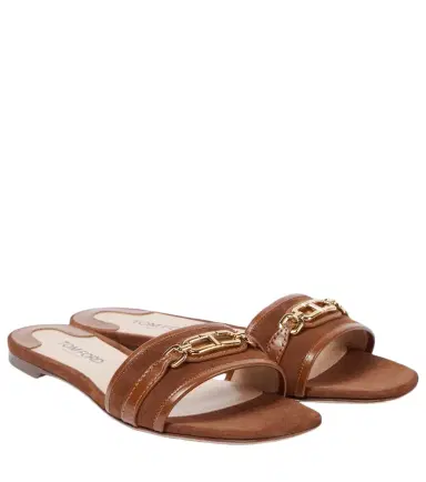 Tom Ford Whitney Stadium T leather slides | Thumbnail 1