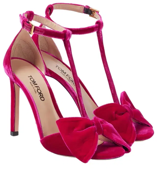 Tom Ford Brigitte bow-detail velvet sandals