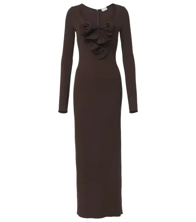 Magda Butrym Floral-appliqué jersey maxi dress