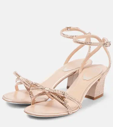 René Caovilla 50 embellished bow-detail satin sandals | Thumbnail 2