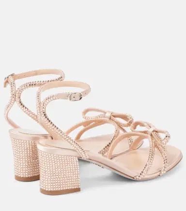 René Caovilla 50 embellished bow-detail satin sandals | Thumbnail 3