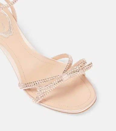 René Caovilla 50 embellished bow-detail satin sandals | Thumbnail 4