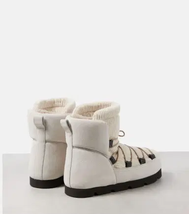 Brunello Cucinelli Shearling-lined corduroy and suede snow boots | Thumbnail 3 Brunello Cucinelli Shearling-lined corduroy and suede snow boots | Thumbnail 3