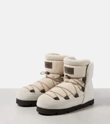Brunello Cucinelli Shearling-lined corduroy and suede snow boots | Thumbnail 4 Brunello Cucinelli Shearling-lined corduroy and suede snow boots | Thumbnail 4