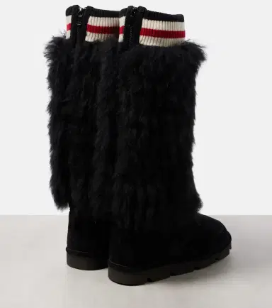Brunello Cucinelli Mountain shearling-trimmed suede knee-high boots | Thumbnail 2