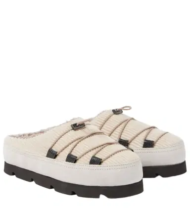 Brunello Cucinelli Chunky shearling-lined slippers | Thumbnail 1 Brunello Cucinelli Chunky shearling-lined slippers | Thumbnail 1
