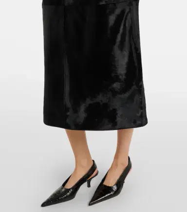 Toteme Paneled calf hair midi skirt | Thumbnail 3