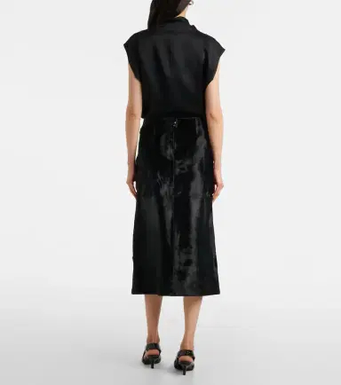 Toteme Paneled calf hair midi skirt | Thumbnail 4
