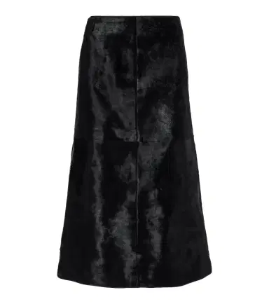Toteme Paneled calf hair midi skirt | Thumbnail 1