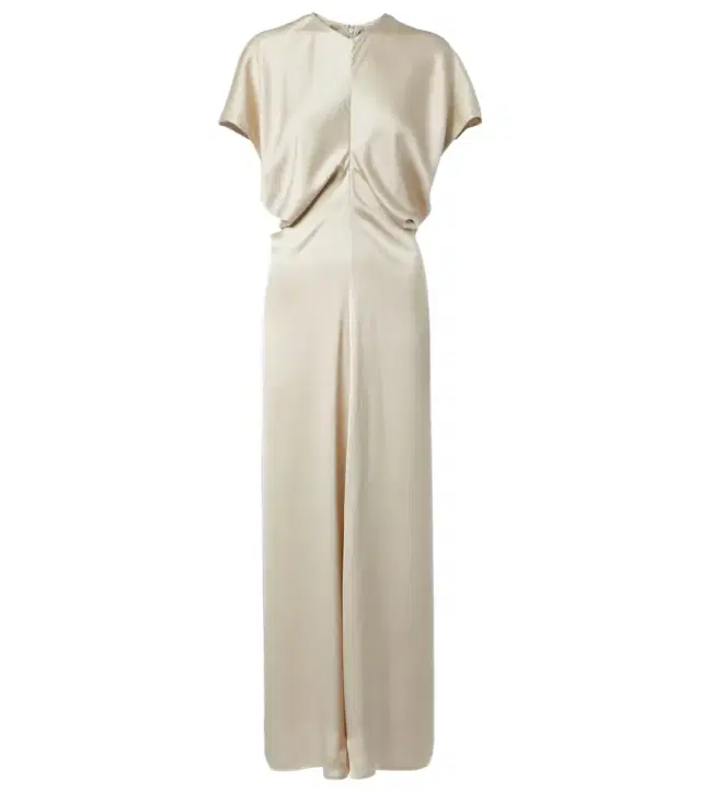 Bridal Slouch draped satin maxi dress
