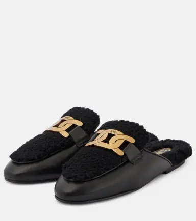 Tod's Catena Kate shearling and leather mules | Thumbnail 2 Tod's Catena Kate shearling and leather mules | Thumbnail 2