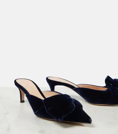 Gianvito Rossi 55 bow-detail velvet mules | Thumbnail 2