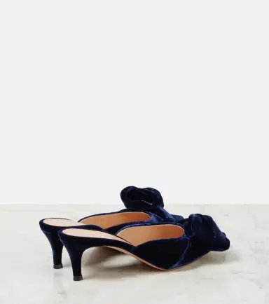 Gianvito Rossi 55 bow-detail velvet mules | Thumbnail 4
