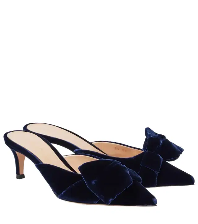 Gianvito Rossi 55 bow-detail velvet mules