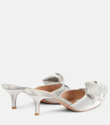 Gianvito Rossi 55 bow-detail velvet mules | Thumbnail 3