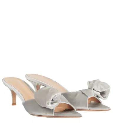 Gianvito Rossi 55 bow-detail velvet mules | Thumbnail 1