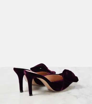 Gianvito Rossi 85 bow-detail velvet mules | Thumbnail 2