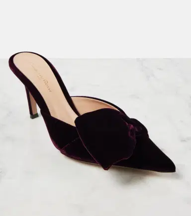 Gianvito Rossi 85 bow-detail velvet mules | Thumbnail 3