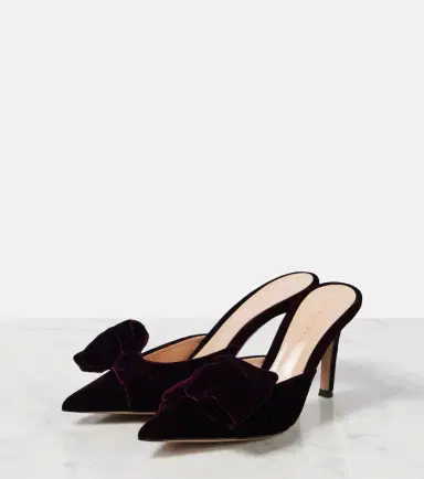 Gianvito Rossi 85 bow-detail velvet mules | Thumbnail 4